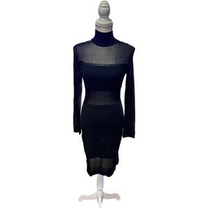Vermani Black Sheer Cocktail Dress